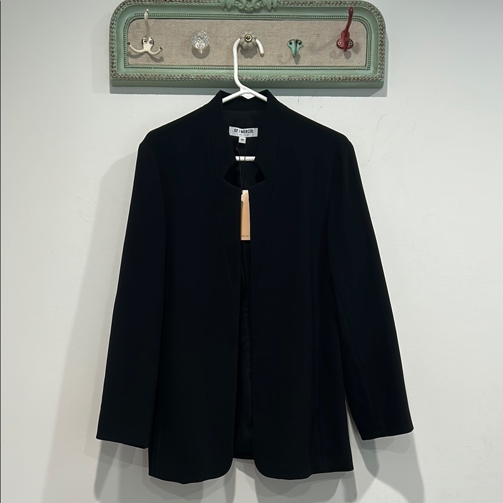 Of / Mercer New York Black Women's Blazer Jacket open front size 14 new w tags